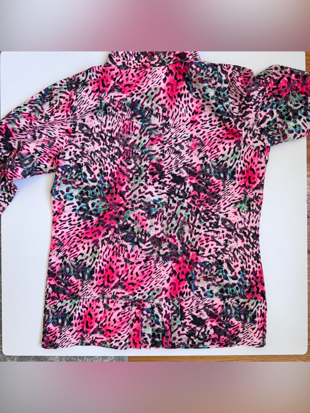 adidas Kids Neon Pink Leopard Jacket Girls size small 8/10 - Picture 6 of 7